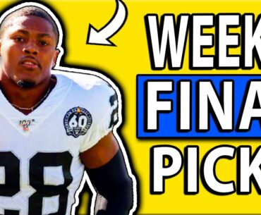 DRAFTKINGS NFL PICKS WEEK 8 FINAL THOUGHTS PICKS | NFL DFS Picks 2020