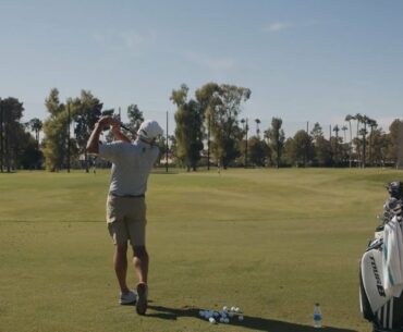 Fred Couples warms up with new clubs a week before the Masters