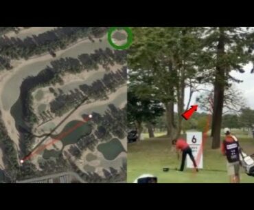 Bubba Watson takes INSANE line off the tee through trees to cut dogleg (Full story & Protracer)