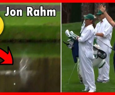 Watch : Jon Rahm incredibly skips ball over the water