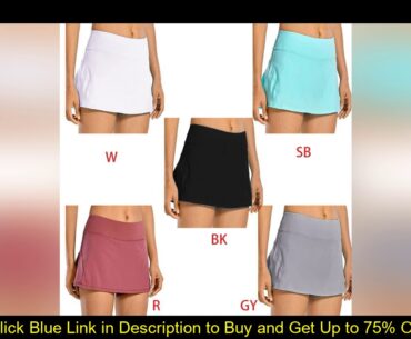 Women 2-In-1 Tennis Skorts Athletic Sports Running Pleated Golf Skirts Shorts X7YA
