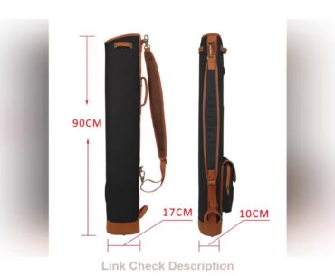 Tourbon Outdoor Vintage Golf Bag Clubs Carrier Pencil Style Waxed Canvas & Leather Fleece Padded Cl