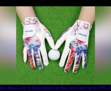 Golf glove Cabretta Leather lycra left and right hand for women lady sports glove