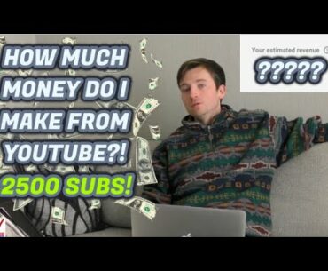 HOW MUCH MONEY DOES MY SMALL 2500 SUBSCRIBER YOUTUBE CHANNEL MAKE?