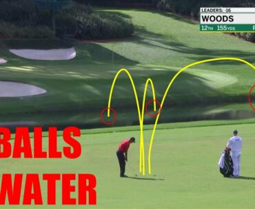 Tiger Woods hits 3 balls in water and makes 10 on par 3 | 2020 Masters