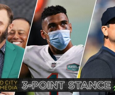 Dustin Johnson Wins 2020 Masters, Tua Time, Jim Harbaugh's Time At Michigan Over? | 3-Point Stance