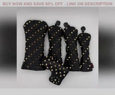 [Gold Klinknagels] Premium Golf Headcovers Golf Driver Fairway Woods Hybrid Putter Covers Complete