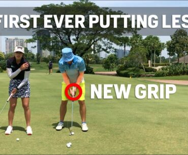 How I Changed My Putting Stroke Grip - My First Ever Putting Lesson Michele Low