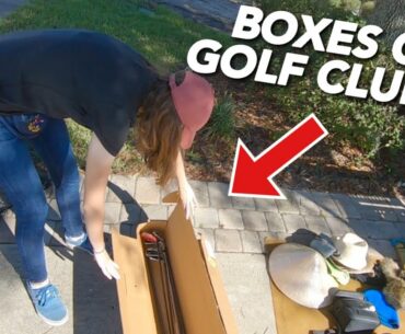 WE FOUND BOXES FULL OF GOLF CLUBS AT A COMMUNITY GARAGE SALE
