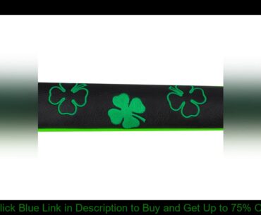 Lucky Clover Golf Alignment Stick Covers Green/Black Leather From Big Teeth New Hand Made High Qual