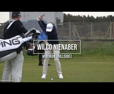 Wilco Nienaber golf swing Mid Iron (face-on), Betfred British Masters, Hillside, May 2019.