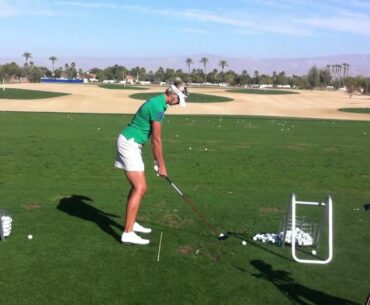 Angie Watson, wife of PGA TOUR player Bubba Watson, golf swing in HD