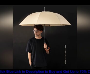 Parachase Wooden Long Handle Umbrella Rain Women Men Business Style Big Automatic Umbrellas Windpro