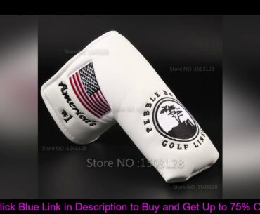 New USA American No.1 Flag Long LifeTree White Golf Putter Cover Headcover  Closure for Blade Golf