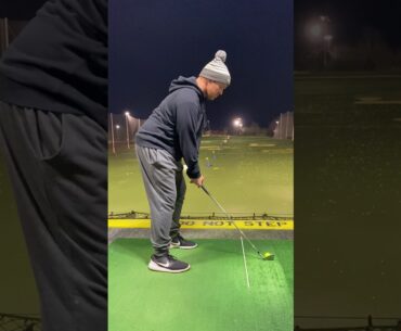 Driving range 8 irons. Golf swing.  progression. November 2020.