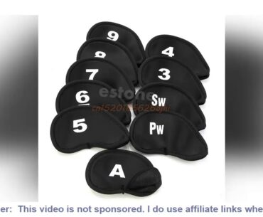 10pcs Black Golf Head Cover Club Iron Putter Head Protector Set Neoprene