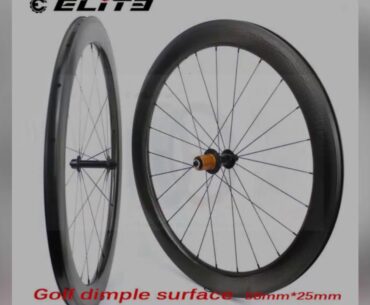 Elite 700c Carbon Road Wheels Dimple V Brake Wheelset High TG Golf Dimple Surface 58*25mm Rims Clin
