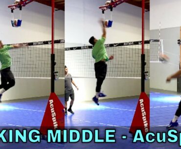 MIDDLE SPIKING WITH ACUSPIKE + SERVE RECEIVE | Volleyball Practice (9-22-20)