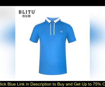 BLITU Golf Clothing Men's T-shirt Summer Sports Wear Gym Male Shirt Dry fit Short Sleeve Quick-Dryi