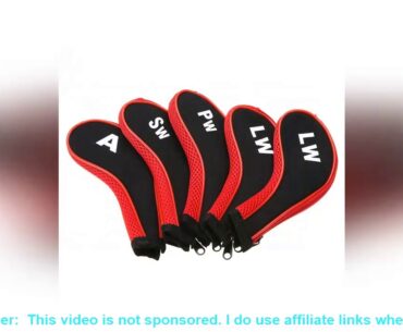 High Quality 12Pcs Rubber Neoprene Golf Club Head Cover Iron Putter with Zipper Long Neck Protect S