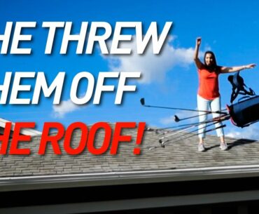 ANGRY WIFE THROWS GOLF CLUBS OFF ROOF - Longchao Golf Stand Bag Drop Test & Review