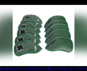 Big Teeth Golf Iron Head Covers Golf Club Iron Covers Wedges 3456789PASL Lucky Clover Green