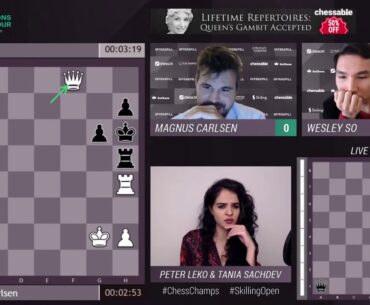 Magnus Carlsen finds incredible endgame tactic vs Wesley So |  Chess Skilling Open 2020 Finals