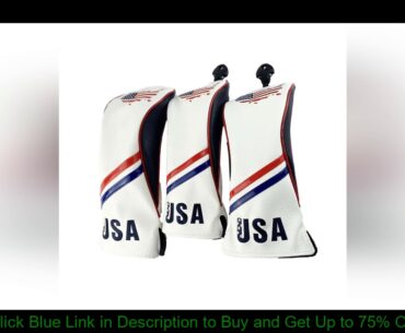 3 Pieces Universal Golf Club Head Covers Protector 460cc Driver Wood Headcovers Set & No. Tags - US