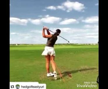 Kassandra Meyer slow motion approaching golf swing . #bestgolfswings #alloverthegolf