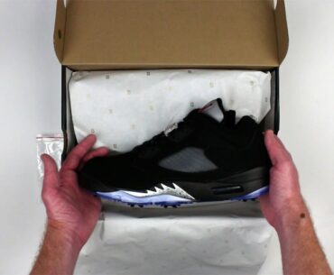 Nike Jordan 5 Low Black/Grey Golf Shoes - Unboxing | GolfLocker.com