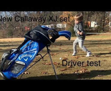 Kids golfing - new callaway xj driver gets put to the test.