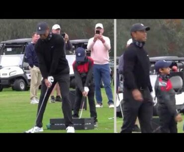 Every Swing From Tiger Woods and Charlie Woods At PNC Championship 2020 (Warm Up Practice Range)