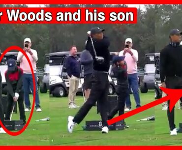 Watch: Tiger Woods and his son Charlie have amazingly similar twists