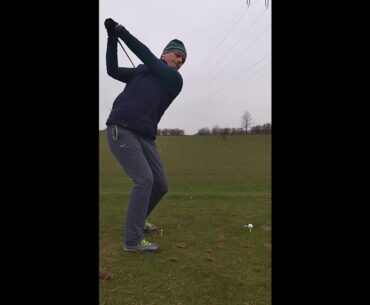 golf swing driver down the line 3 - 8x slow motion - december 2020