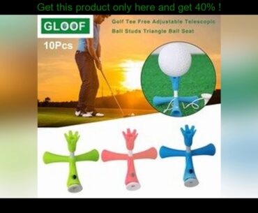 the best 10Set/Lot Tripod Golf Tee Holder, Adjustable Standing Golf Sports Tees Golf Ball Rubber Te