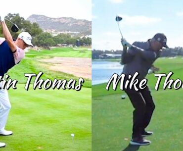 Justin Thomas & Mike Thomas Slow Motion Golf Swings & Comparison