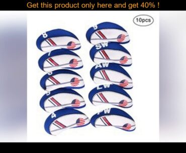 new 10PCS/Set Golf Club Iron Head Cover Flag Neoprene Patriot Golf  Protective Exquisite Headcover