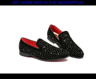 REVIEW 2019 New Men loafers Black Diamond Rhinestones Spiked Loafers Rivets shoes Red Bottom Weddin