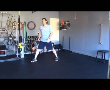 3D Split Stance with a bilateral arm reach at knee height