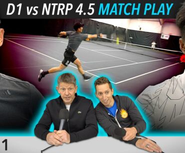 Tennis RIVALS face off - Former D1 vs NTRP 4.5 match play (Part 1)