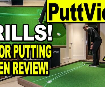 INDOOR PUTTING GREEN REVIEW - PuttView P7 Plus (Putting Drills & Virtual Green)