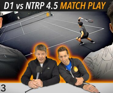 Tennis RIVALS face off - Former D1 vs NTRP 4.5 match play (Part 3)
