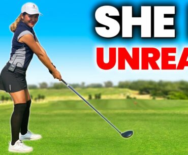 LADY GOLFER HAS SO MUCH NATURAL TALENT!