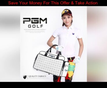 #Deal PGM Women's Golf Clothing Bag Waterproof PU Leather large capacity Wearable Double Layer inde