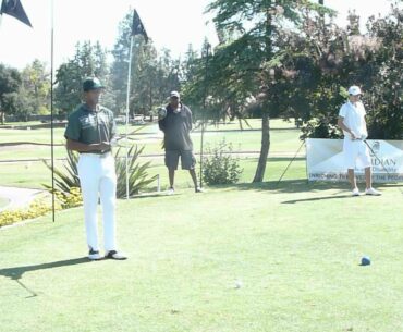 Cal Poly Golf Team member Buddy Senatore tees off on day two of the Fresno County Am