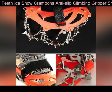 1 Pair 18 Teeth Ice Snow Crampons Anti-slip Climbing Gripper Shoe Covers Spike Cleats