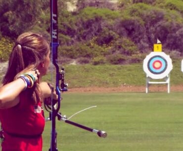 Slow motion video of archers shooting arrows filmed with a Fastec high speed camera