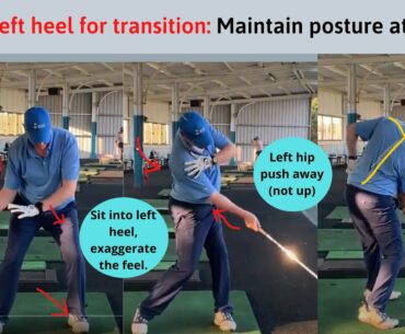 Sit into left heel  for transition (366)