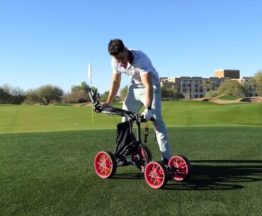 Glider V4 4-Wheel Golf Push Cart from Bye Bye Bogey