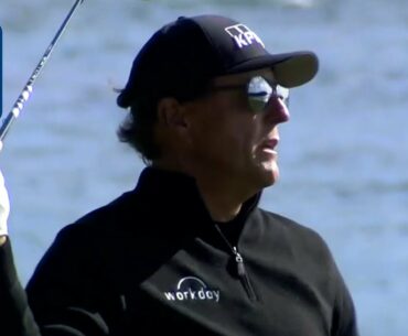 Phil Mickelson takes scenic route on No. 18 at Pebble Beach